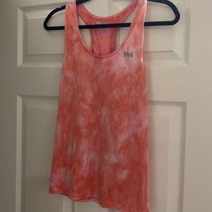 Pink Helly Hansen tie dye workout top